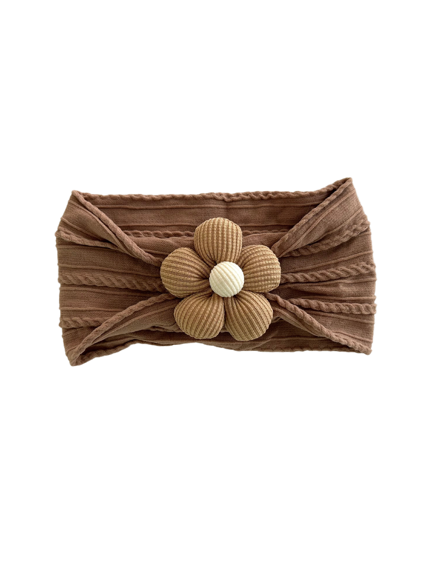 Almond Daisy Bow Baby Headband