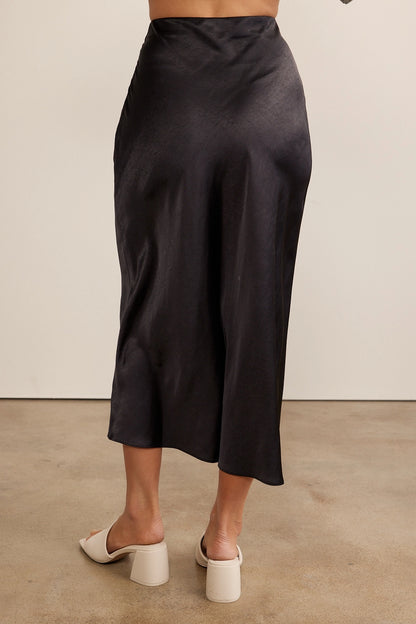 Heavy Silky Satin Bias Cut Maxi Skirt