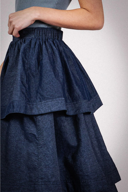 Denim Midi Skirt