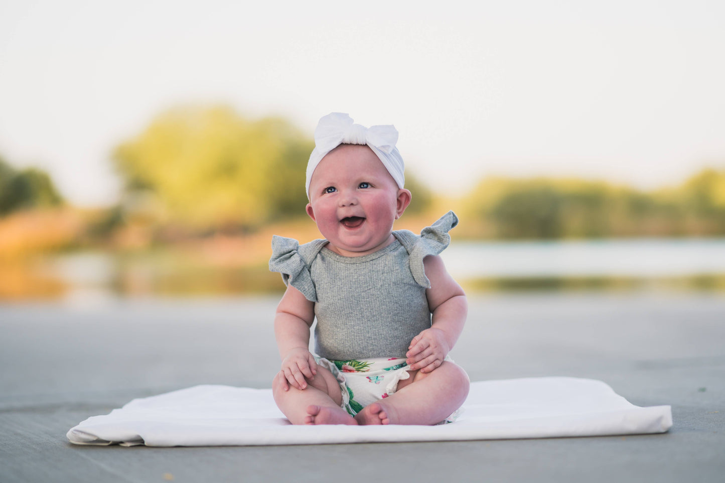 White Bow Baby Headband