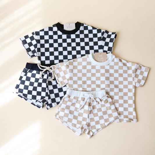 Checker Short Set: Black / NB