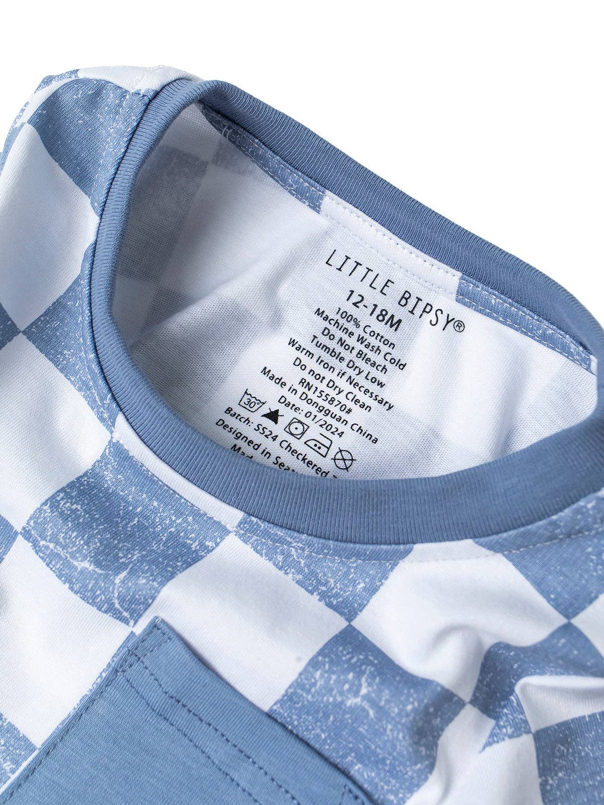 Checkered Tee - Sky Blue