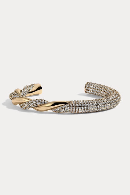 Pave Lilou Hollow Cuff Bracelet