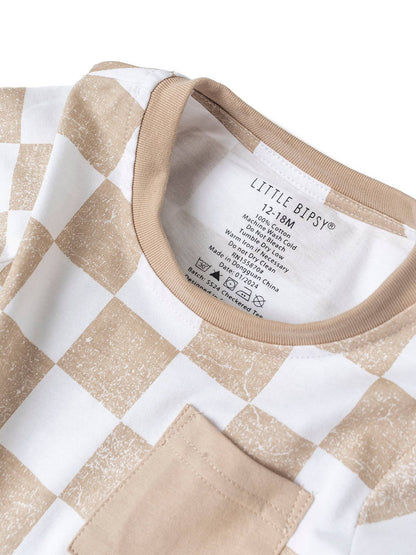 Checkered Tee - Beige