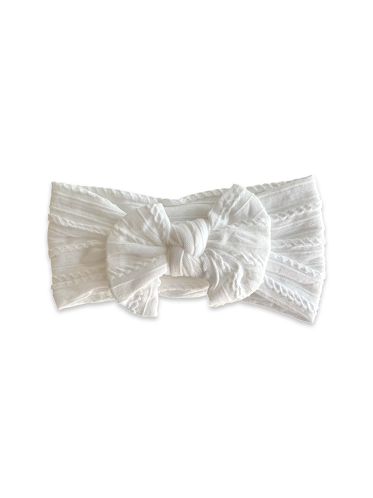 White Bow Baby Headband