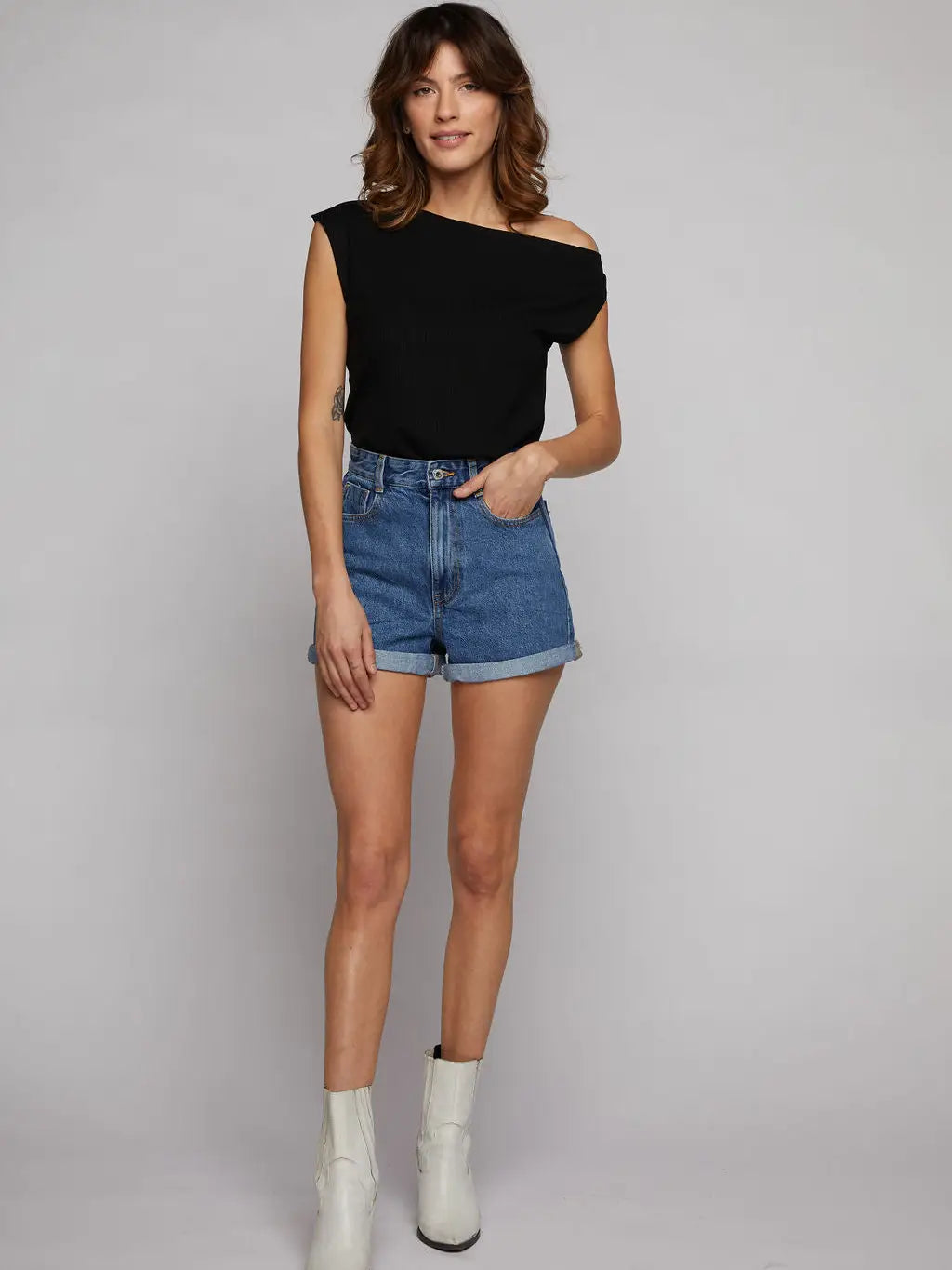 Drop Shoulder Top - Black