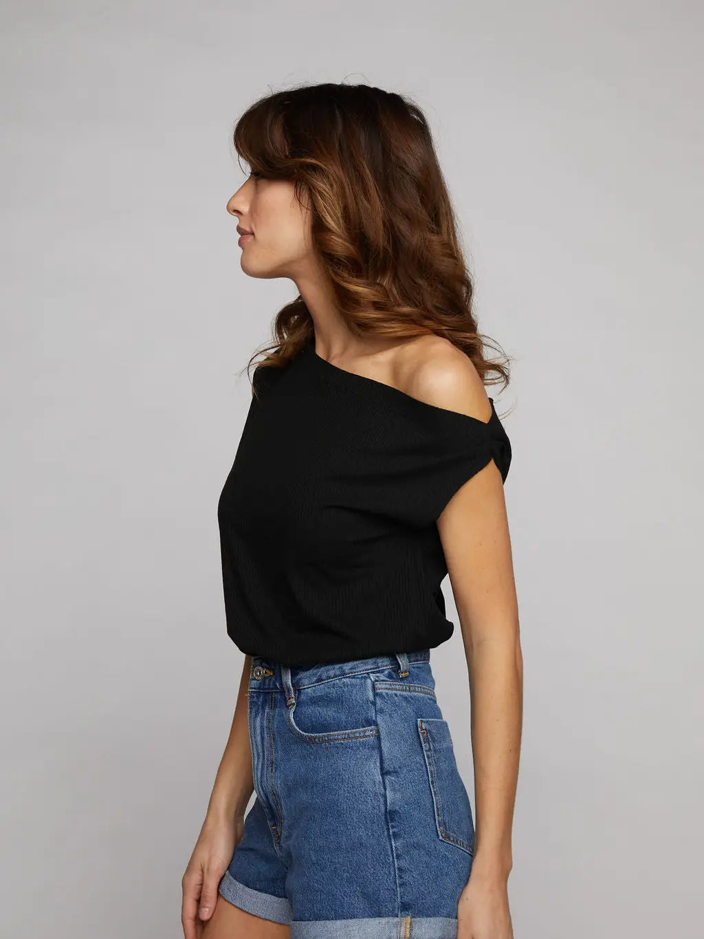 Drop Shoulder Top - Black